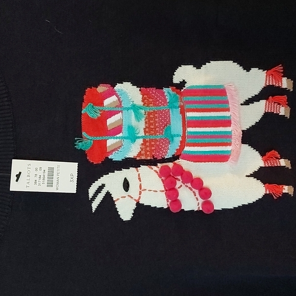 NWT Talbots Llama Sweater Embellished Cotton Blend Size 3X Petite - Picture 6 of 7